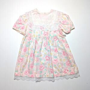 Vintage Cuddle Teen Dress Girls Size 5T Pink Floral